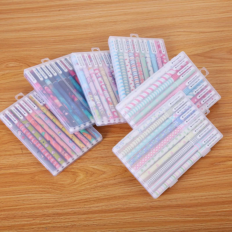 Kawaii Stationery Supplies Set of 10 Neutral Pen Wholesale Creative Learning Office School Supplies Cute Ballpoint Pen Set