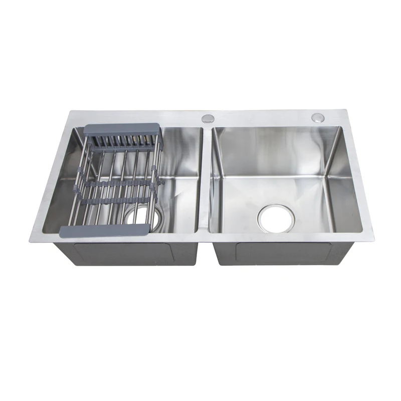 Высокое качество 304 нержавеющая сталь одинарная прямоугольная чаша кухонная раковина с краном
