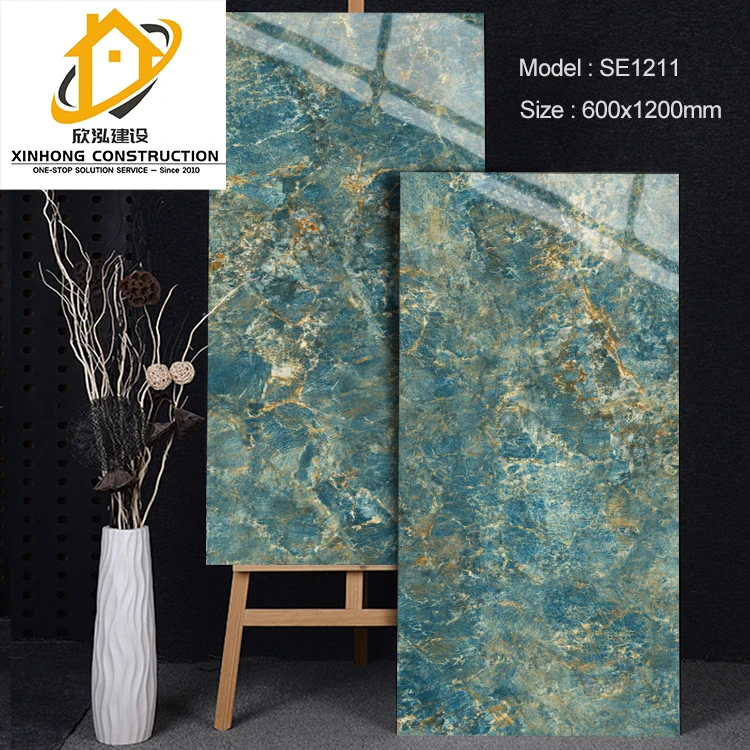 factory glazed ceramic floor marble glossy tile slab sintered stone
