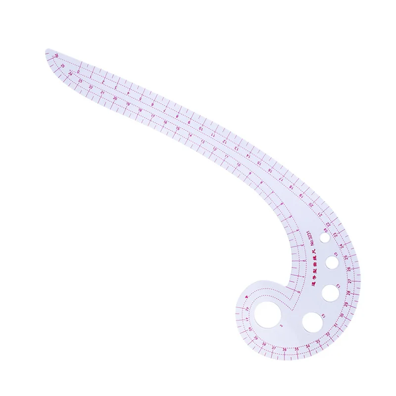 SHELIKE Transparent Plastic Tailor Patchwork ruler&Comma Type Curve Ruler #3231