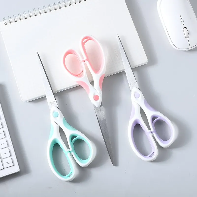 Macaron Color Simple Two-color Small Art Scissors Student Office Stationery Wholesale Paper Cutter Scissors