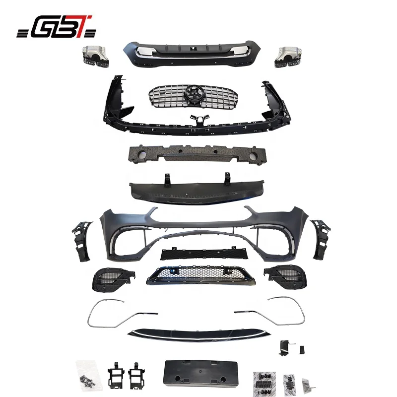 GBT auto parts grille chrome exhaust pipe front bumper body kit For 2021 Mercedes-benz GLE 63 w166 w167 Model