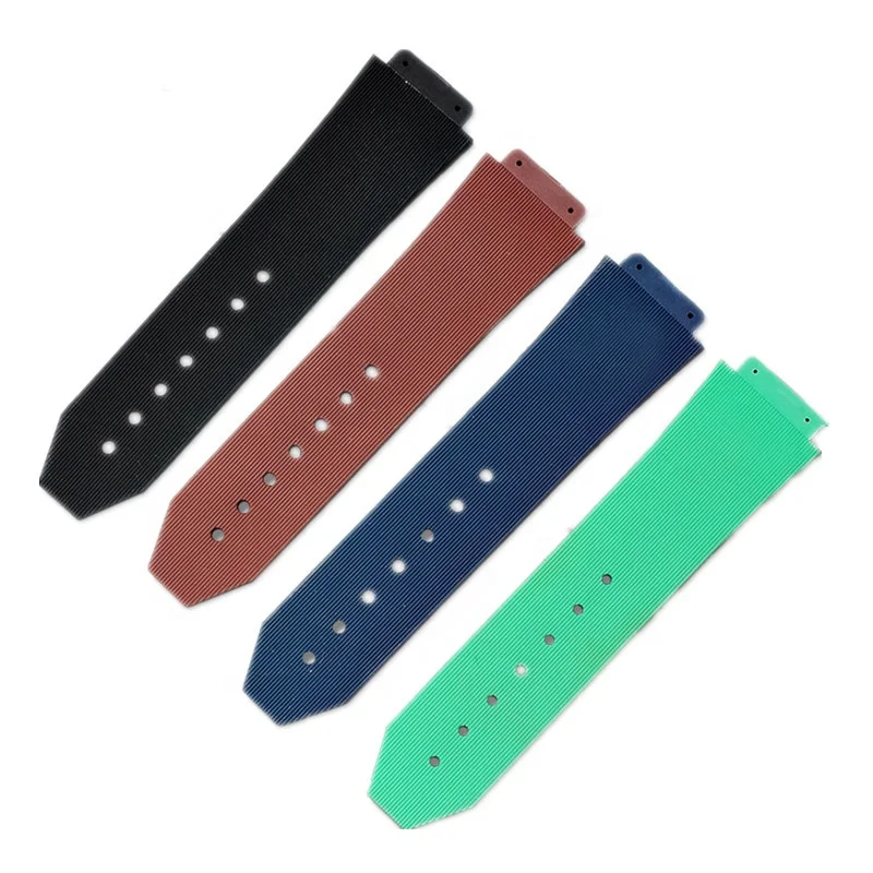 Luxury purple stripe soft rubber watch strap 22mm 23mm 25mm silicon watch band for Hublot bigbang watch