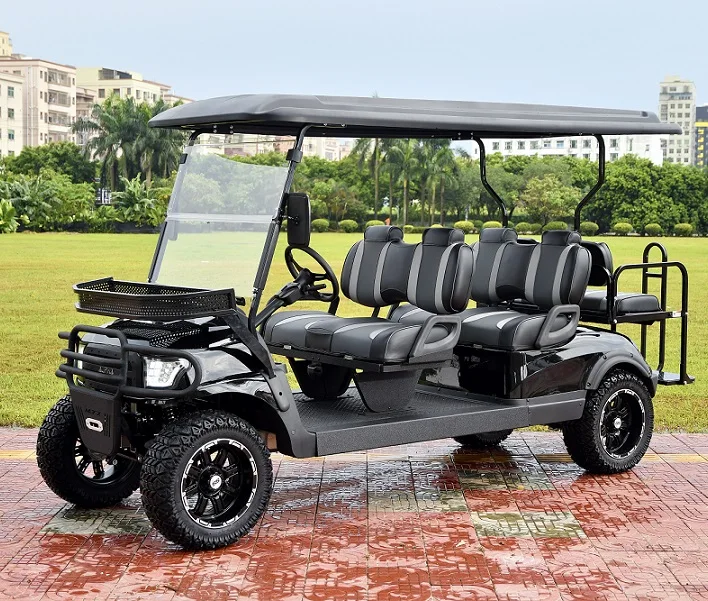 Airport 6 passenger electric golf cart shuttle for sale (AX-B9), Including roof, windshield, batteries and charger