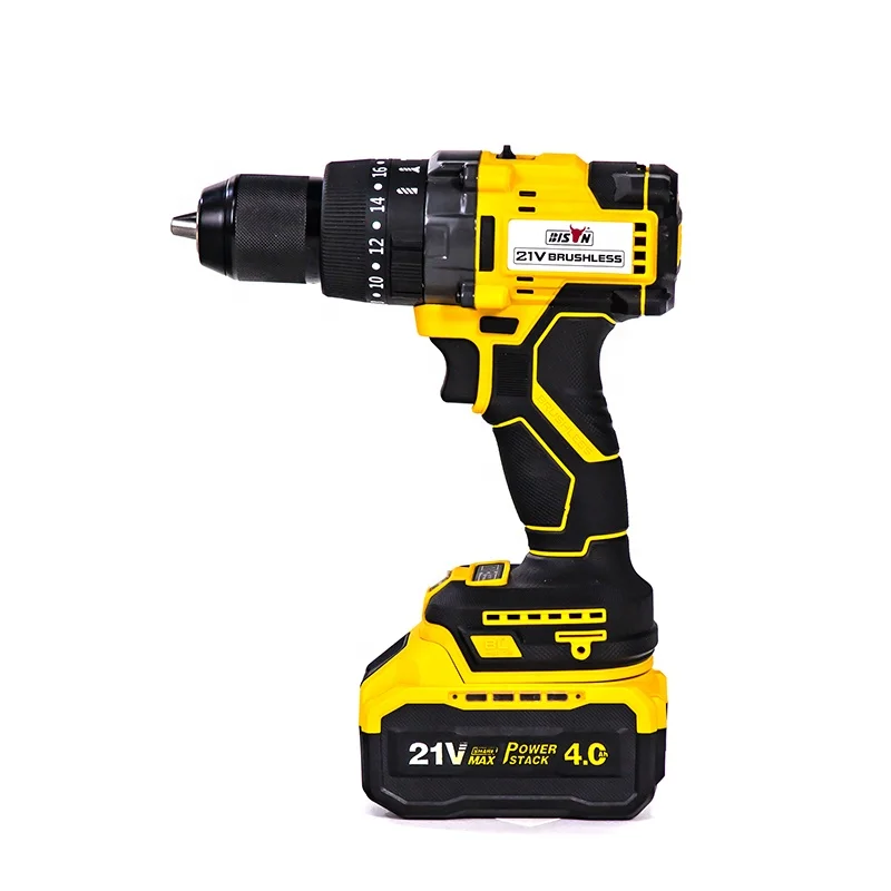 BISON Top Hammer Drill Rig 20v Li-ion Brushless Variable Speed Impact Cordless Drill