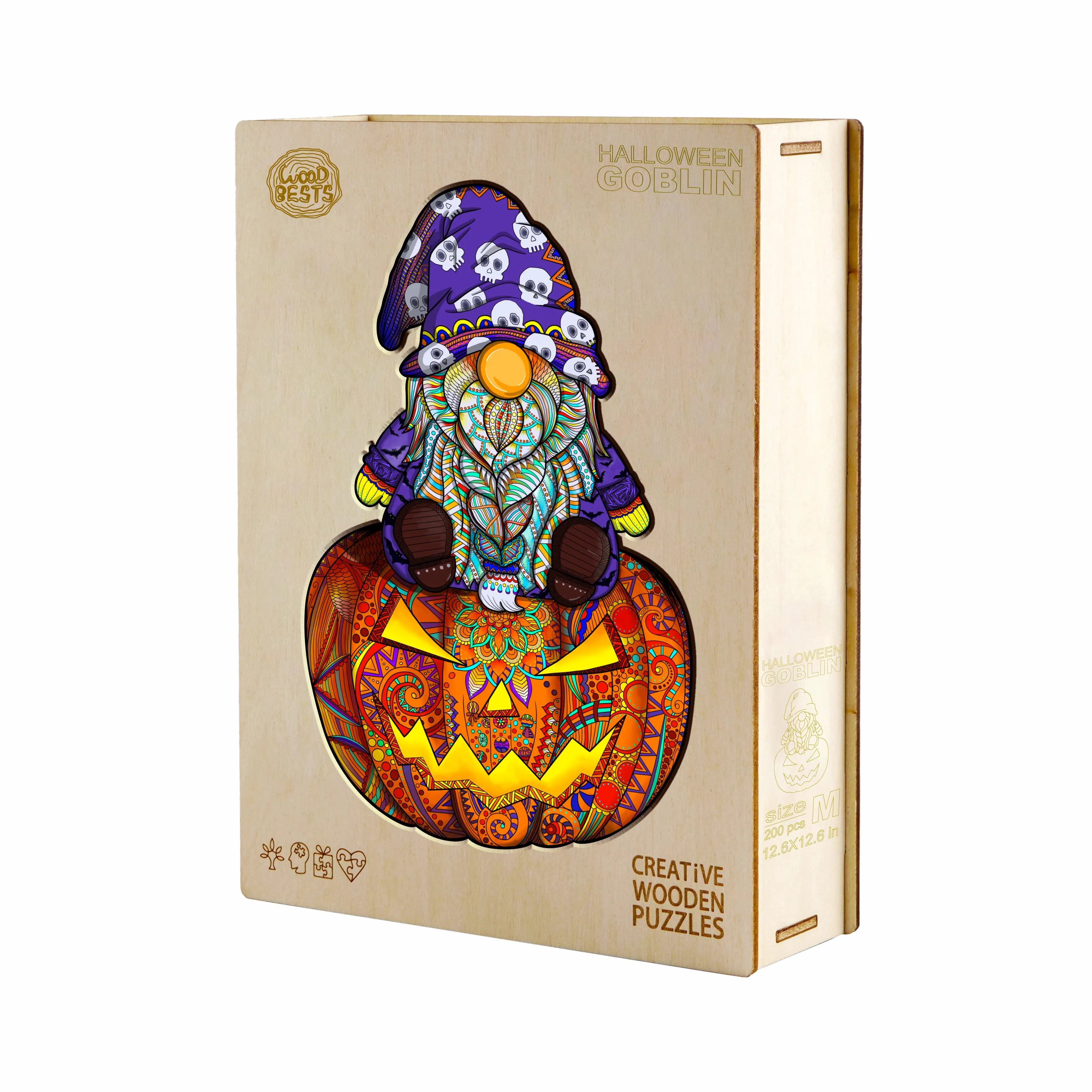 WOODBESTS HALLOWEEN GOBLIN puzzle game custom adult Halloween decor jigsaw wooden 3d puzzle