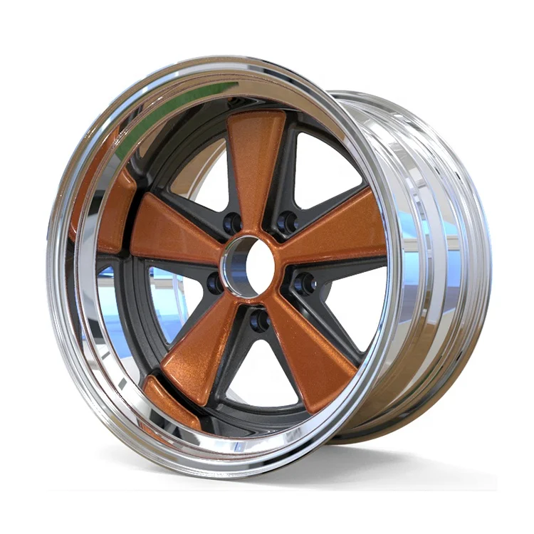 
New design high quality 17 to 26 inch customized 3 pieces forged split wheel two color painting fuchs alloy wheels for porsche 