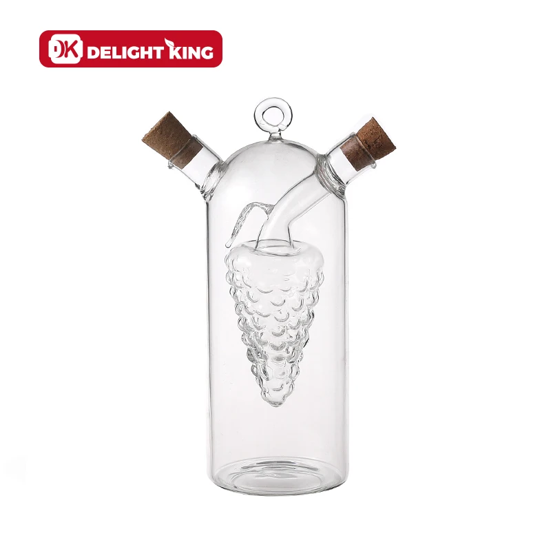 2 in 1 Glass Jars for Oliver oil and vinegar dispenser cruet 200ml bottle pot separation kettle sets