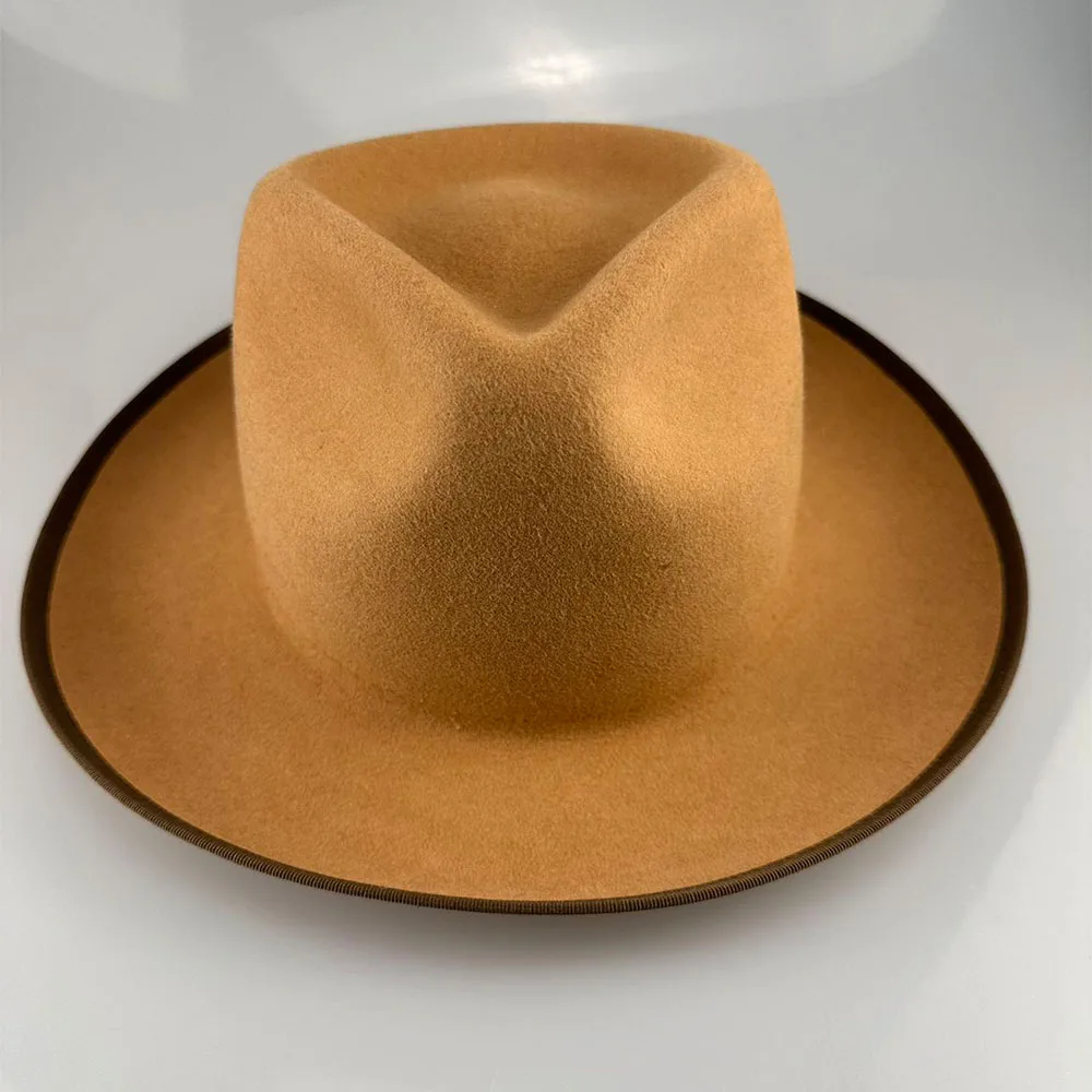 wholesale fashion man fur hat as fedora in wool and rabbit for women 120gram