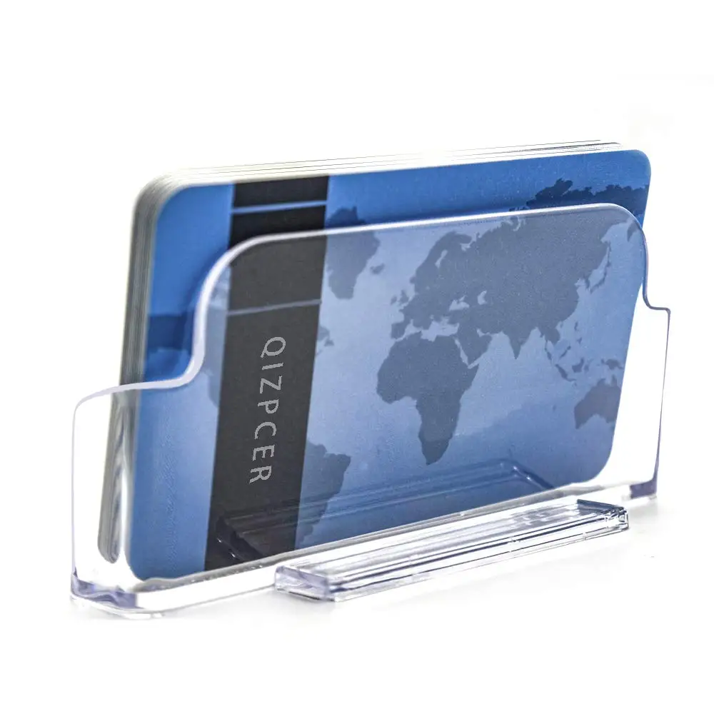 Plastic Business Card Holder Office Business Card Acrylic Display Stand Clear Acrylic Business Card Case for Desk