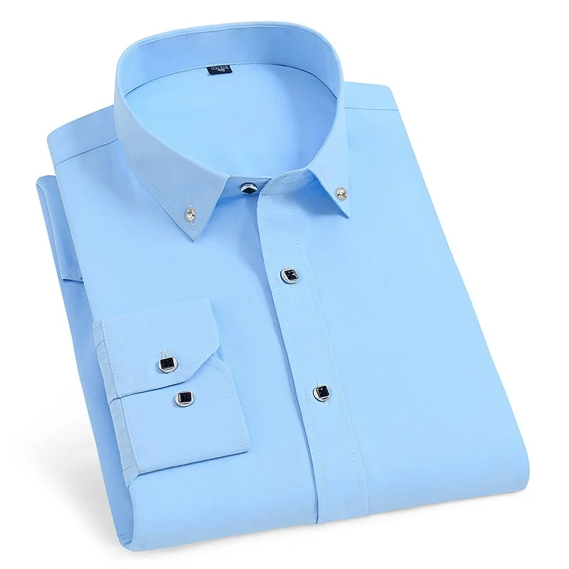 Pure Cotton Oxford Long Sleeve Mens Shirts Button Down Office and Business Shirts for Men