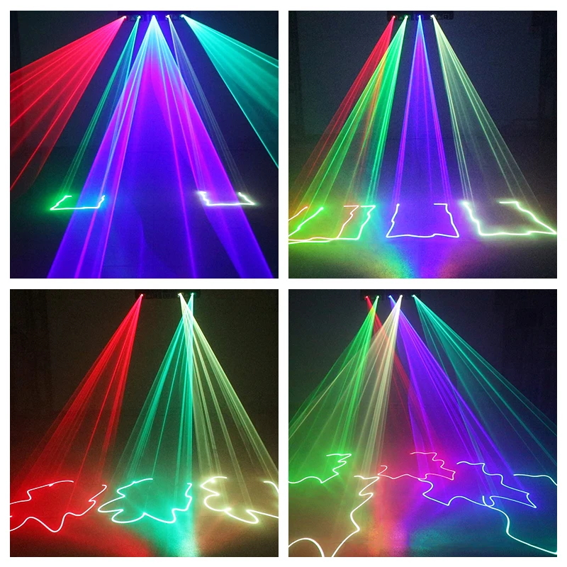 Popular 5 Lens Led Stage Light Dmx Rgb Animation Dj Disco Laser Lights Professional Audio Beam Party Lighting Effects for Club