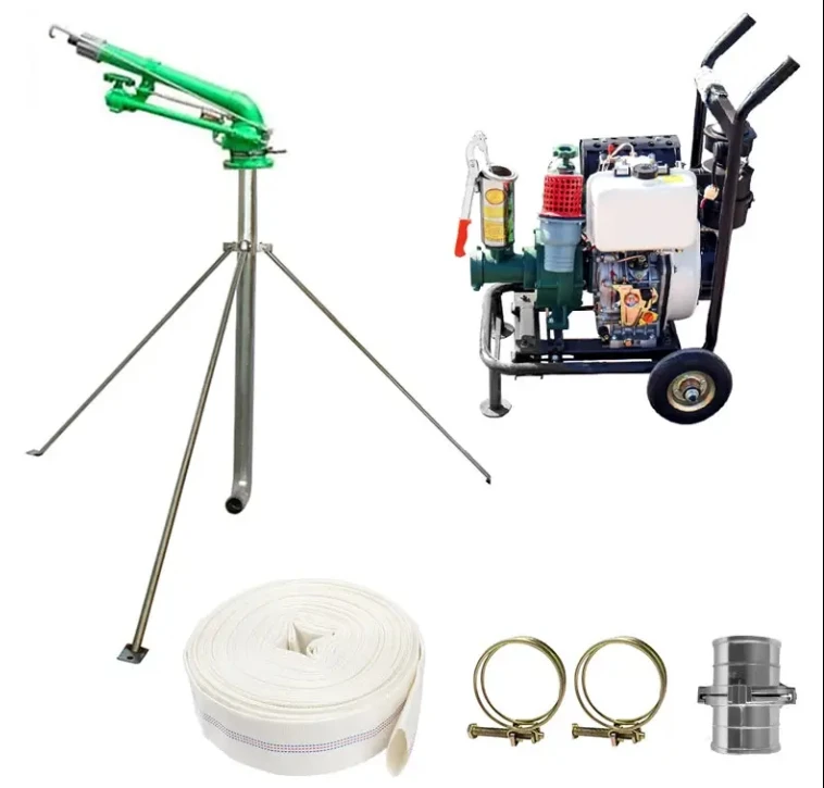 Agriculture or industry dedusting Long shoot radius 28-62m tripod irrigation system rain gun sprinkler With full nozzles