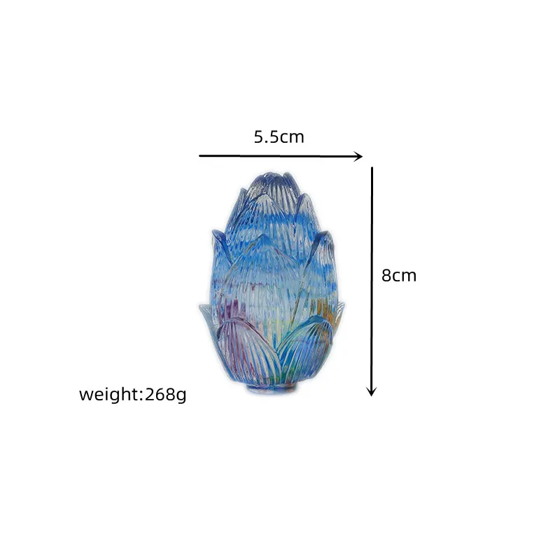 Crystal Glass Wholesale Colored Glaze Liuli lotus bud decoration