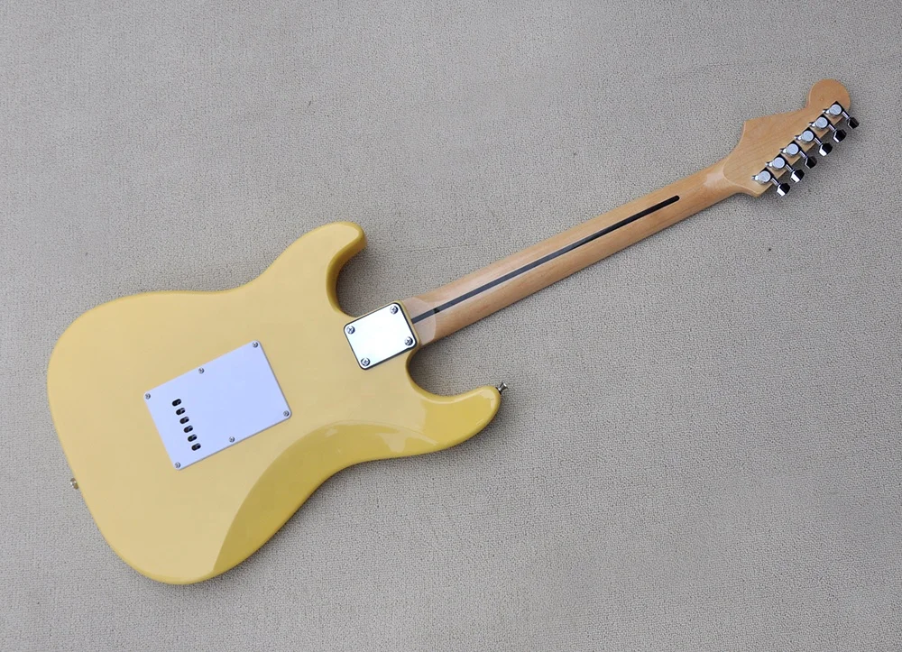 Flyoung Hot Selling Stringed Instruments Cheap Chinese Guitar Yellow Electric Guitar