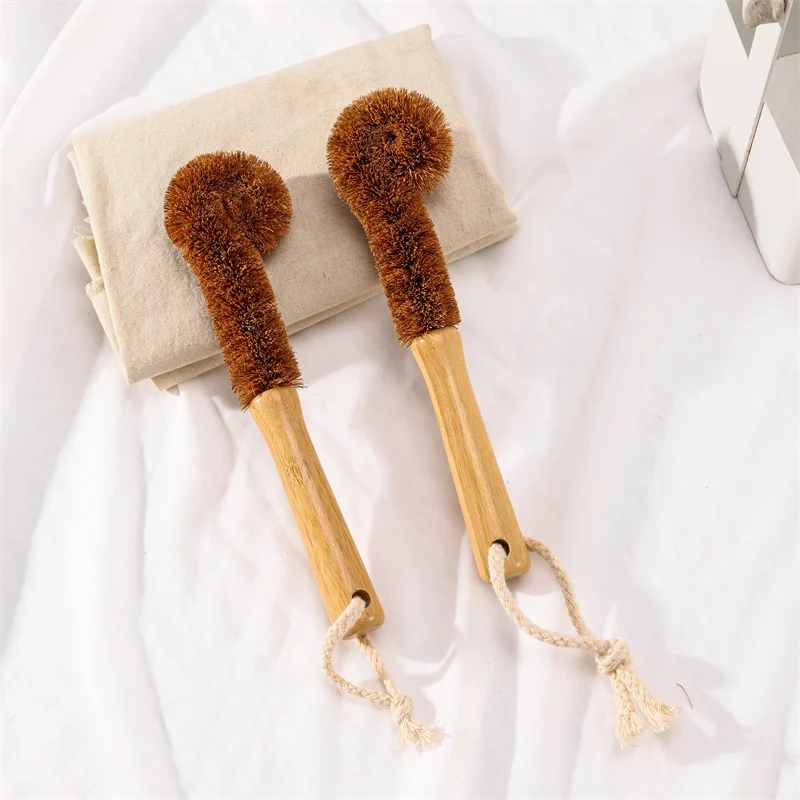 Reusable Eco-Friendly Kitchen & Office Cleaning Brush Natural Coconut Bristle Bottle Scourer Vegetable Material Reusable