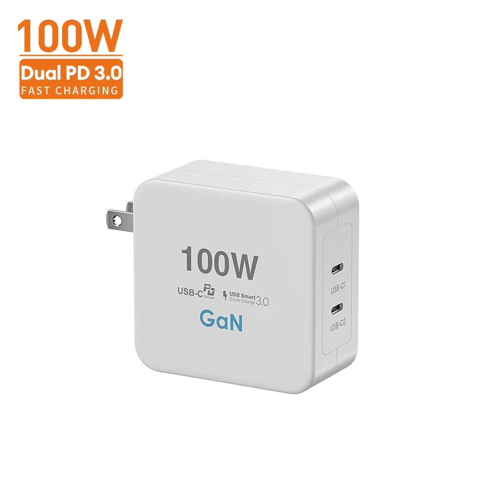 100W GaN Charger QC3.0 PD UK plug charger fast adapter with Type C quick travel charger for Laptop iPhone Samsung