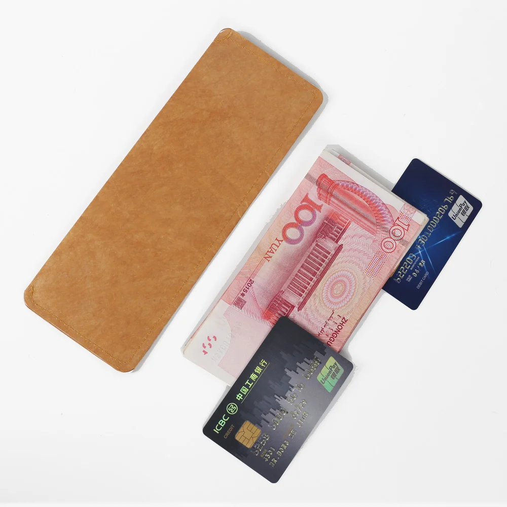 High Quality Waterproof Anti-tear Recycle Tyvek Paper Wallet Long Hold Cash, IC Card Customized Logo Acceptable Fashion Unisex