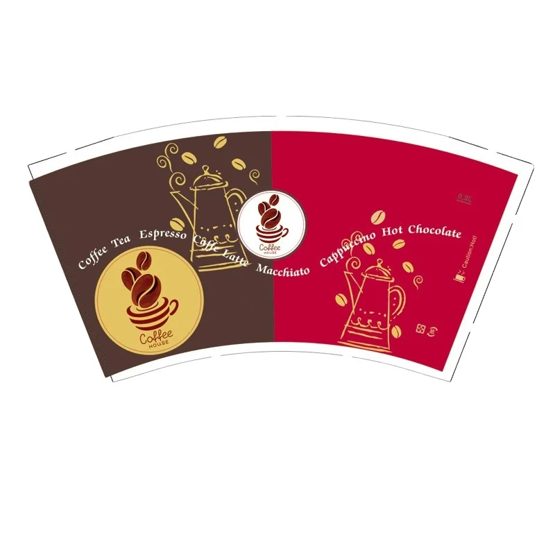 Flexo Printing Coated Single Pe Paper Cup Fan Raw Material For Coffee Paper Cup 7oz paper cup fan raw material