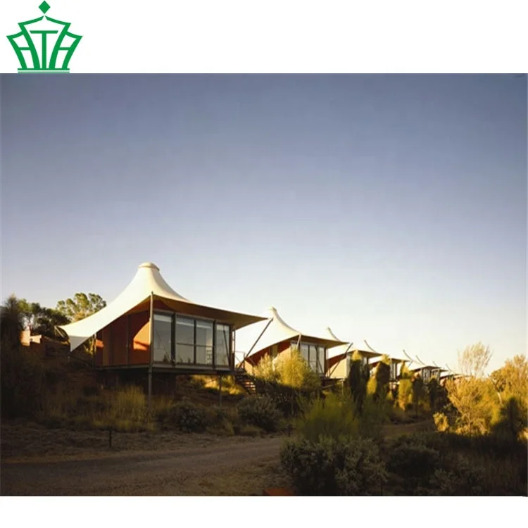 Fabric Roof House Hard Shell Steel Frame PVDF Roof Top Resort Tent Structures