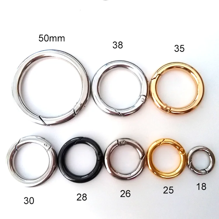YYX Round Spring Snap Hooks Open Gate O Ring Carabiner Clip Round Ring Carabiner O Shape Spring Ring