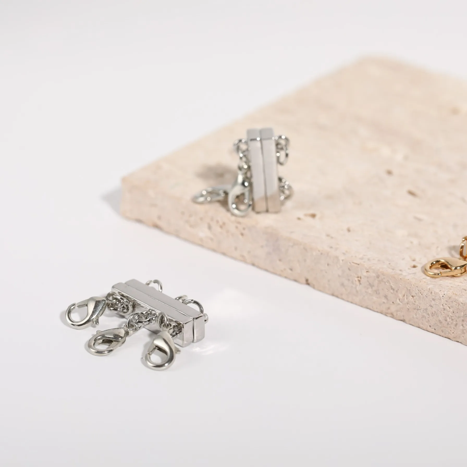 Layered Necklace Clasp Magnetic Necklace Connector Multi Strands Clasps for Layered Bracelet Necklace Silver Layering Clasps