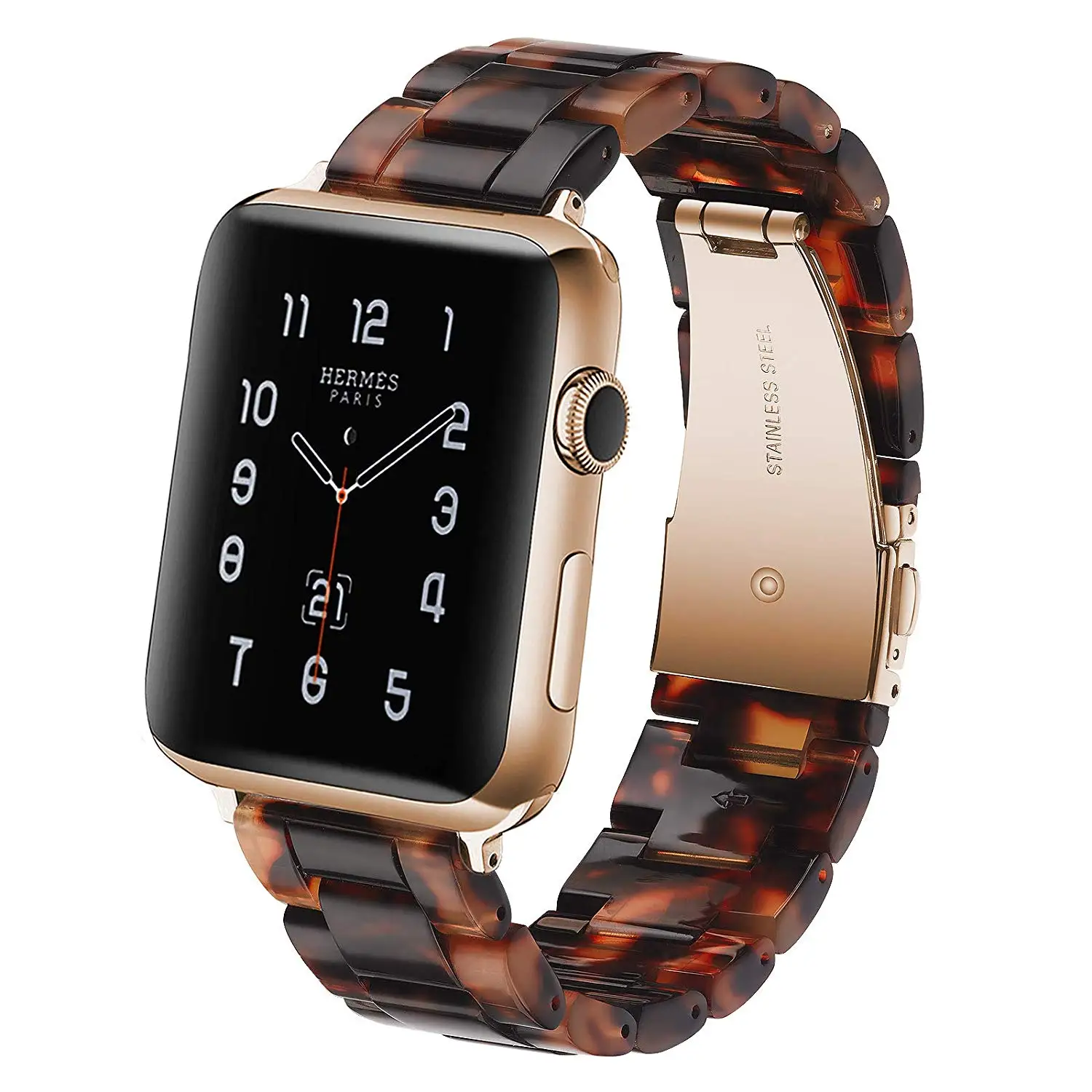 Shell tortoise stone resin watch band Amazon replace straps light straps for applewatch iwatch series 3 4 5 6