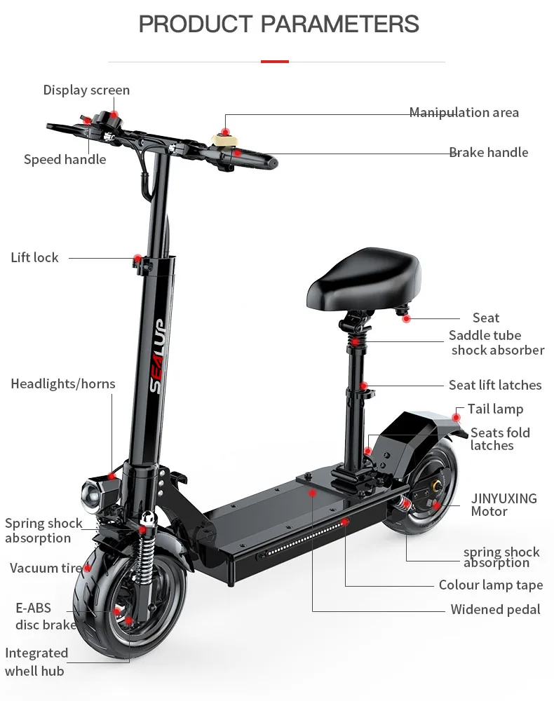 2021 China Supplier Wholesale High Quality Adult Folding Electric Scooter 500W 36V 48V 40-50km Range CE Certification