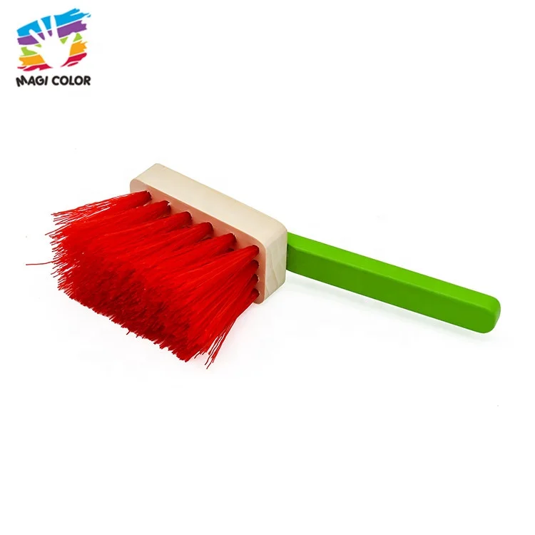 OEM / ODM kids wooden cleaning trolley toy for pretend play W10D200