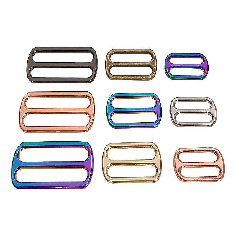 Hot Sale Strap Webbing Adjust Buckles Alloy Square Tri-glide Slider Buckle For Bag