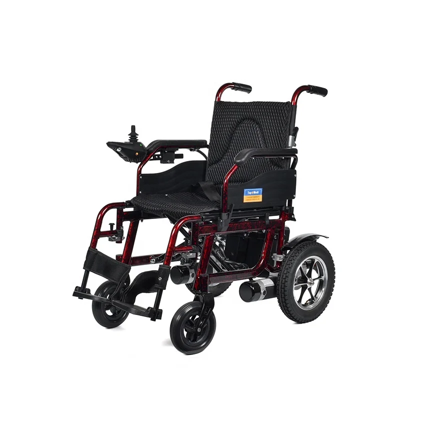 Outdoor Handicapped equipment Motorized Aluminum Folding Electric Wheelchair with Taiwan Motor