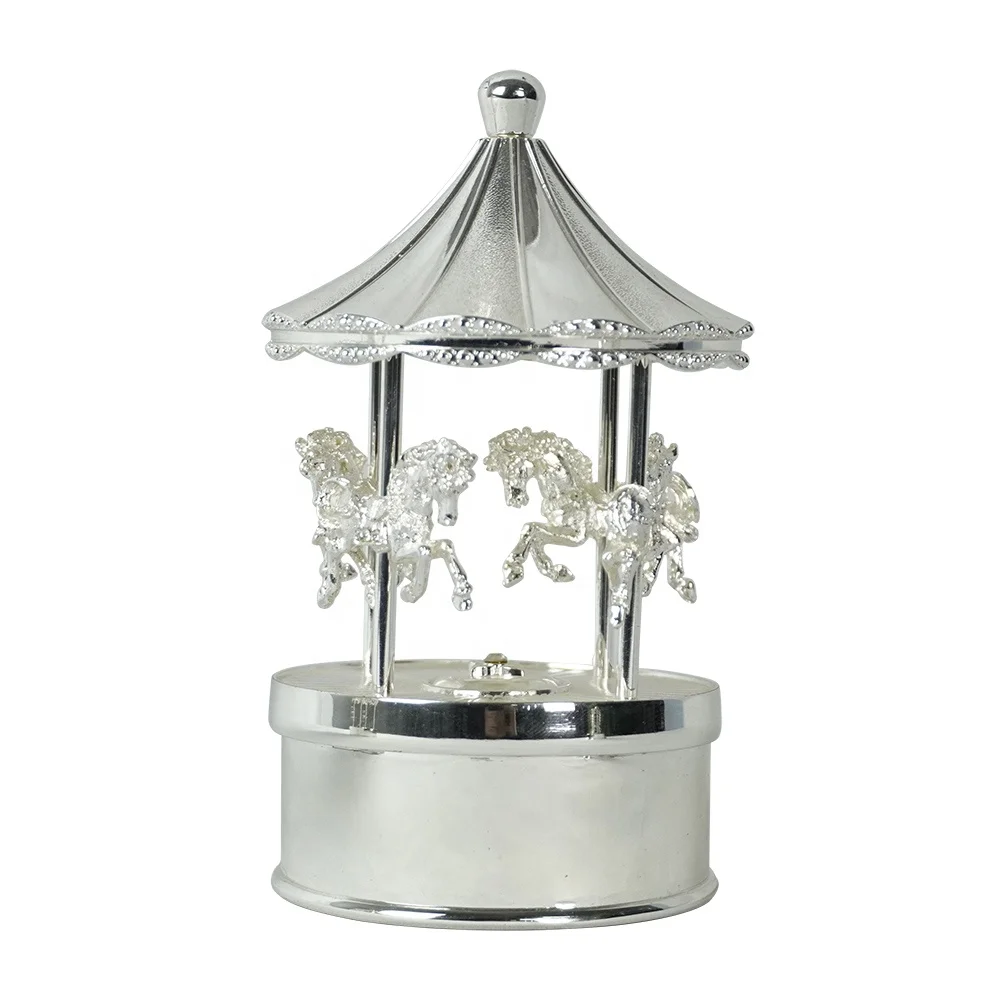 Customized Xmas Carrossel decorative  rotating carousel  music box for Christmas gift