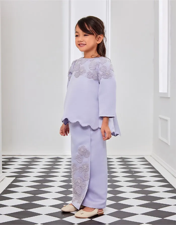 Оптовая продажа малазийского платья baju kurung хлопковые топы с цветочным принтом оборками и эластичной длинной юбкой для детей