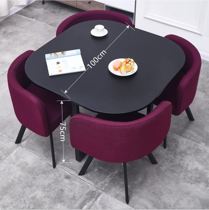Modern Design Elegant Density board and Chrome Dining room set comedor room set Concrete
