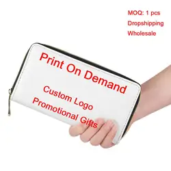 POD OEM Wallet PU Leather Ladies Clutch Long Zipper Phone Bag Piano Music Notes Pattern Purse Card Holder Portefeuille Femme