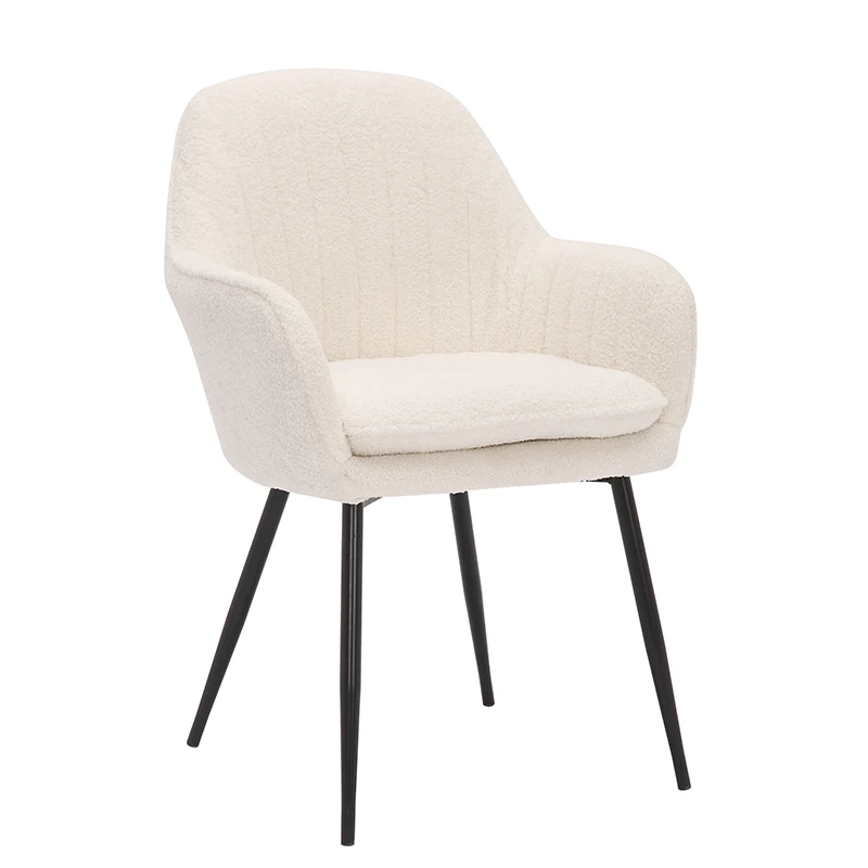 Vanity Upholstered White Wool  Dinning Coffee Chair Italian Modern Chesterfield Patio pu Leather Tufted Upholstered