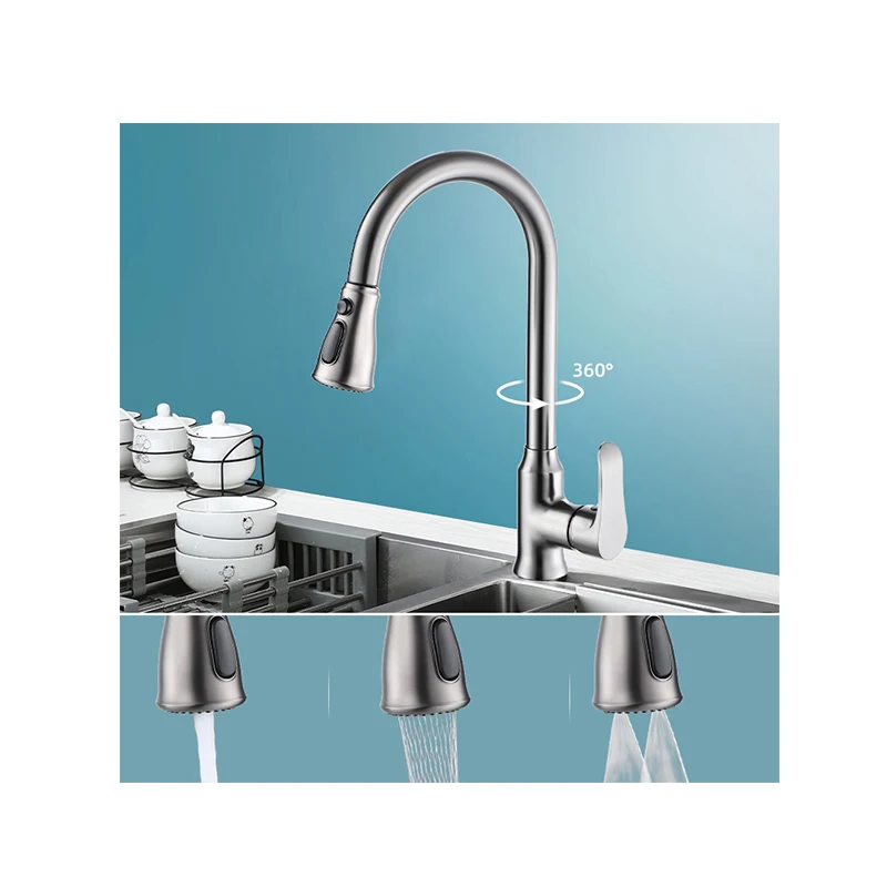 Household Ceramic Cartridge 3 Outlet Models Kitchen Mixer Kitchen Sink Faucet For Bathroom