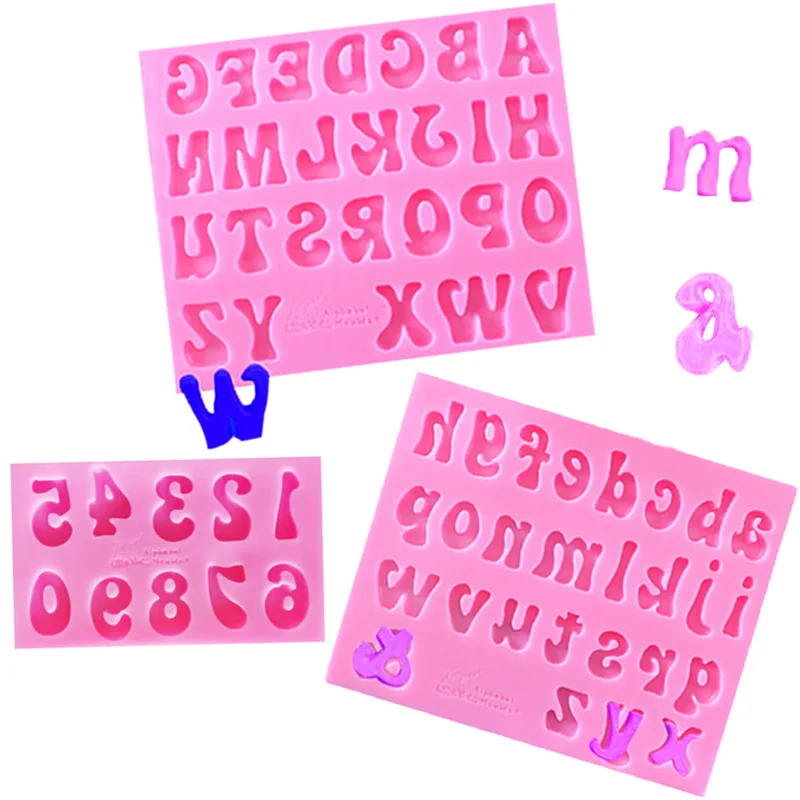 26 uppercase and lowercase English letters and numbers liquid silicone mold diy fondant cake chocolate decoration mold