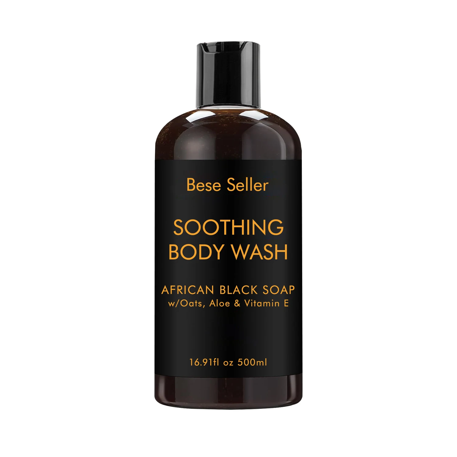 OEM African Black Soap Paraben-Free Moisturizing Body Wash Acne Treatment Liquid Soothing Shower Gels