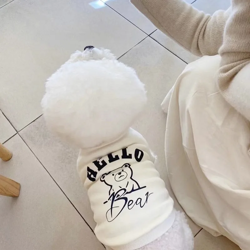 Wholesale Spring Pet Fashions Dog T-shirt Bear Dogs Clothes Cotton Small Medium Dogs Vest Matching Pet and Owner Clothes Costume