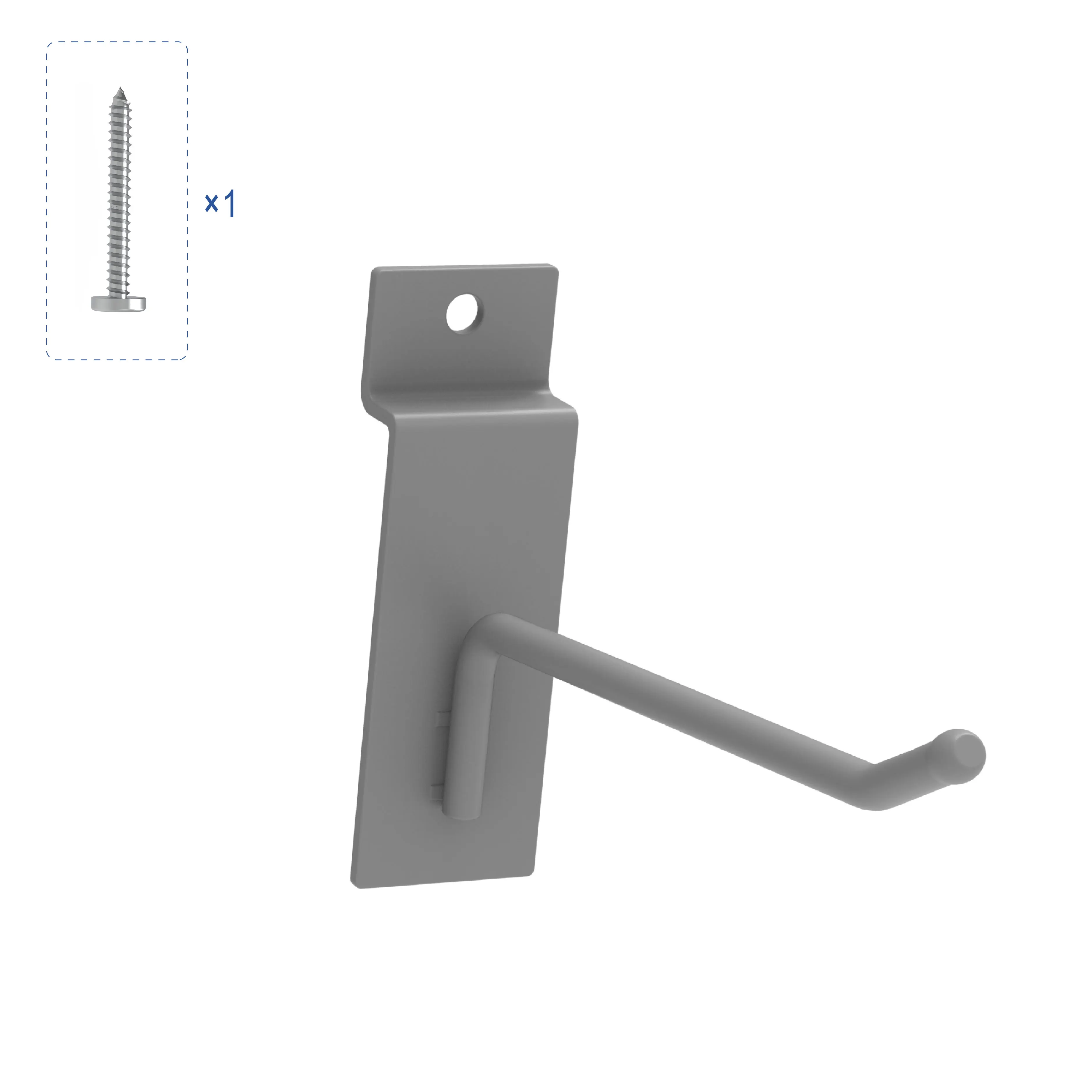 Фабричная поставка Slatwall крюк для хранения Slatwall вешалка Аксессуар серый производитель стеллажи для выставки товаров магазина металла дисплей товаров приемлемы