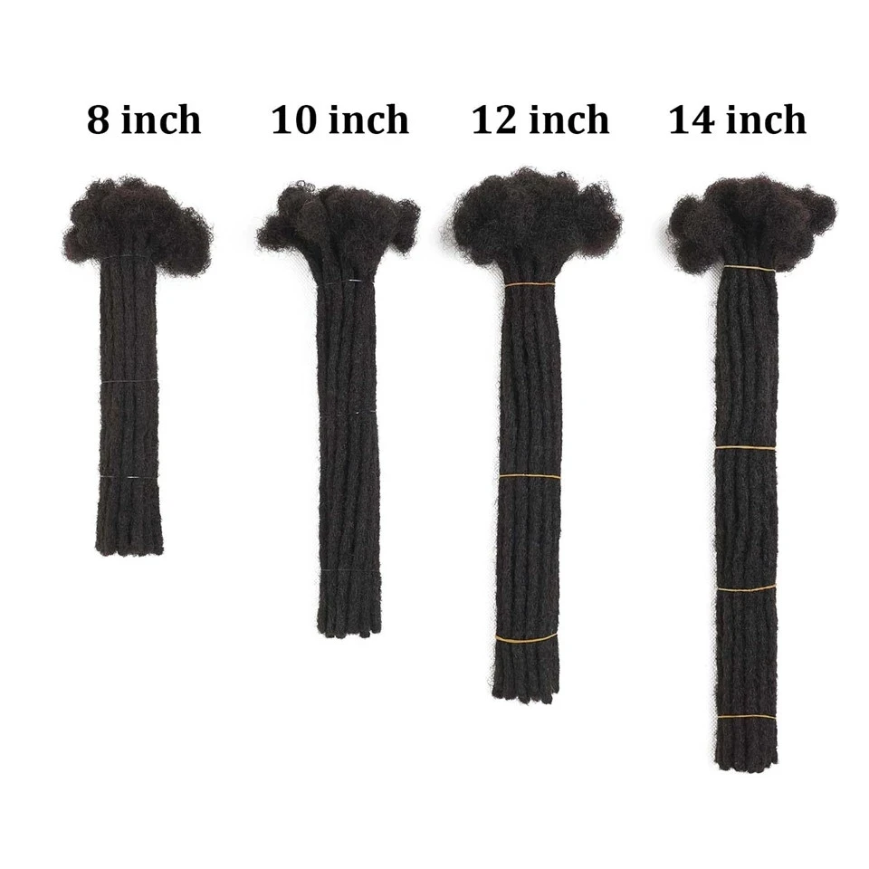 0.2/0.4/0.6/0.8cm 100% Human Hair Afro Kinky Curly Dreadlock Extension Loc Human Hair Bulk Crochet Braiding Hair for Black Women