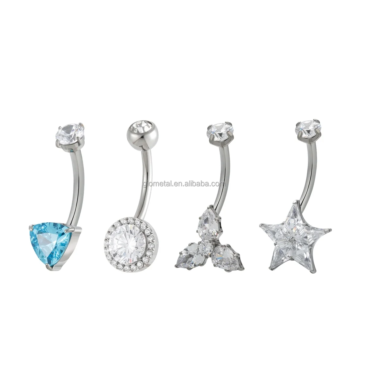 New Giometal G23 ASTM F136 Titanium Internally Threaded Piercing Sexy Piercing Navel Ring For Women Body Jewelry Wholesale