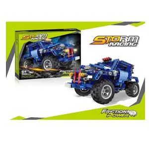 382pcs intellect toys diy assembly friction car toy brick