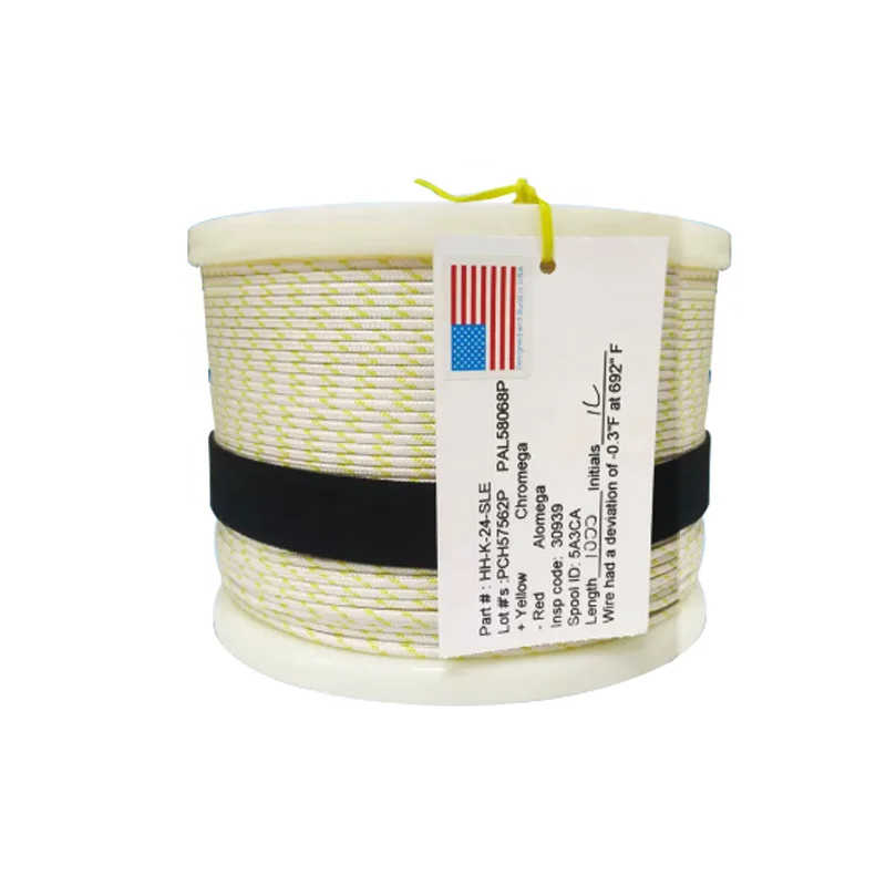 HH-K-24-SLE 24AWG Ome-ga Thermocouple K Compensation Extension Wires Cable Heat Resistant Glass Fiber Temperature Measuring Wire