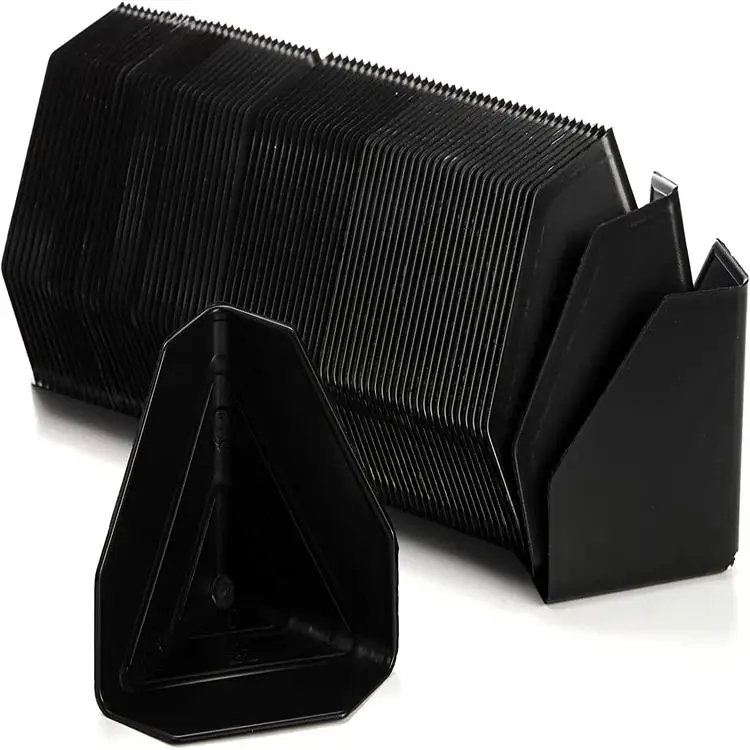 Plastic Corner 50/60/80mm Ptotect Cartons For Shipping Three Sided Black Plastic Corner Protector