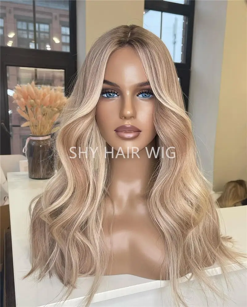 Top Quality Pelucas De Encaje Frontal 13*4 Lace Front Body Wave Highlight Color Hair Honey Blonde Lace Front Wigs For Women