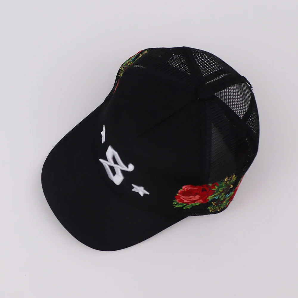 high crown mesh caps wholesale cotton trucker caps hat custom 5 panel custom embroidered trucker hat