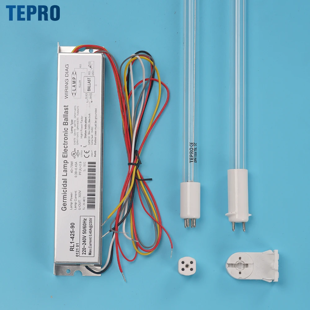 RL1-425-90 90w 254nm 185nm uv lamp ballast Preheat Start Uvc Germicidal Amalgam Lamp Electronic Ballast For Water Treatment