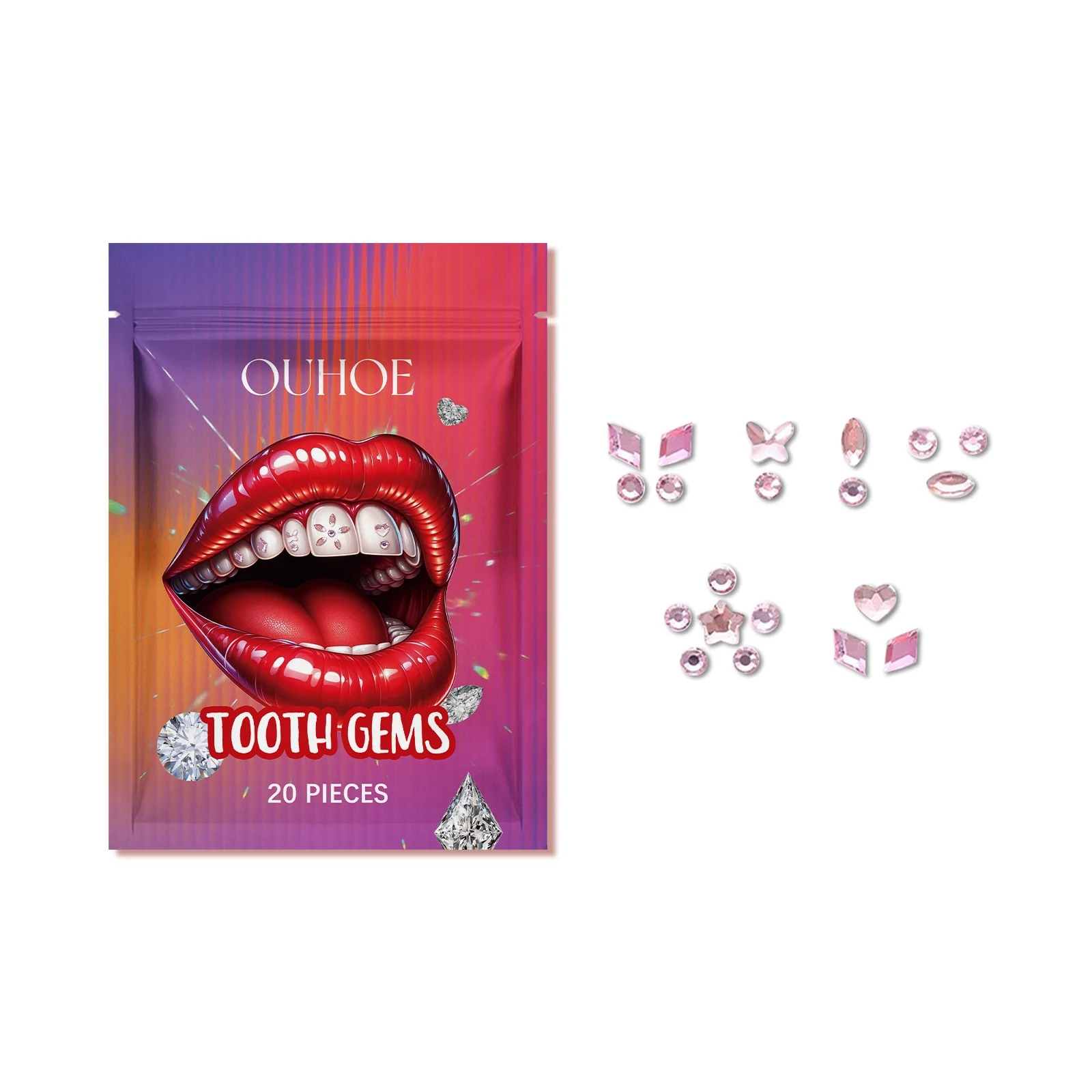 Portable Crystal Teeth Diamond Sticker Multi-Purpose Teeth Whitening Accessory Fashionable Decorative Shine Enhances Smile